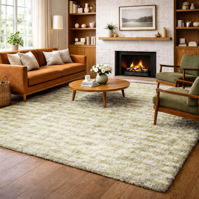 Tapis à poils longs de qualité supérieure lavable à la machine Dream ADS674, Beige, 10 pi x 14 pi
