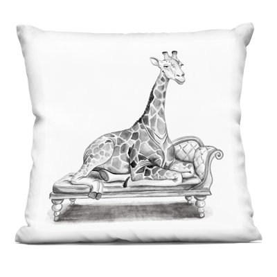 sur coussin décoratif imprimé sur une chaise longue, design par Rachel Nieman