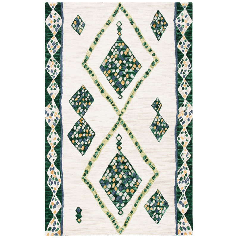 Hand Tufted Wool Southwestern Rug, Rectangle 3' x 5'