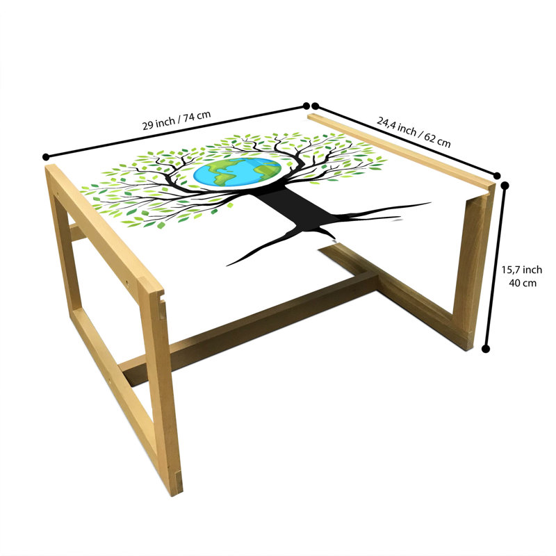 Inori Trestle Coffee Table, 40cm H x 74cm W x 62cm D