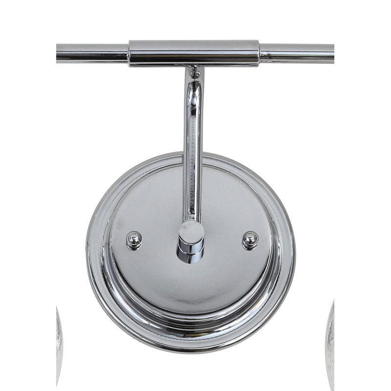 Gilbertson Metal/Seeded Glass Vanity Light, 2 Lights, Chrome