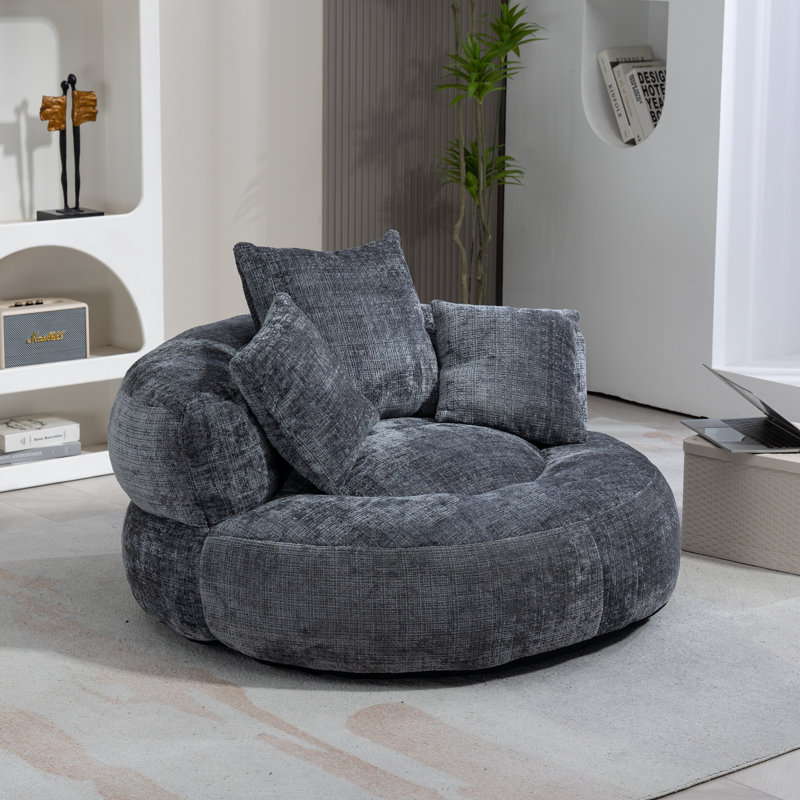 Mason Chenille Bean Bag Lounger, Grey