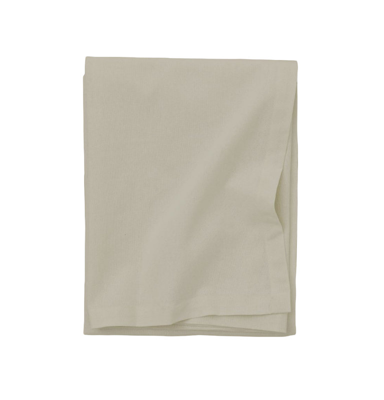 140X140 Pre-Washed Linen And Cotton Tablecloth In Natural Color., Beige