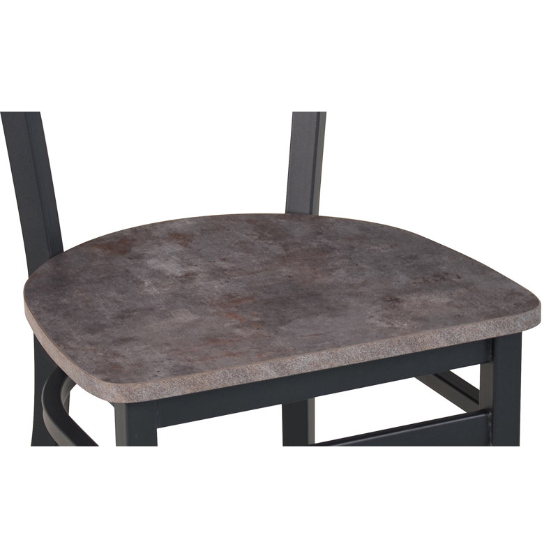 Lima 17.25'' H Metal Dining Chair, Sand Black, Rustic Copper/Black