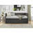 Modern Style Daybed With Trundle Dark Gray Fabric Upholstered Wooden Furniture 1Pc