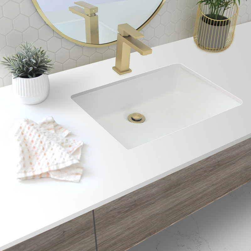 Lavabo de salle de bain rectangulaire encastré blanc 20-3 / 8 po L STY sujets Horizon Ritzy