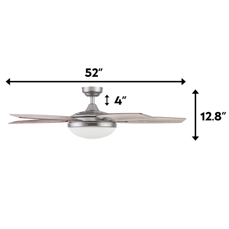 Carmel 48'' Pewter Ceiling Fan with Gray Oak Blades and LED Light