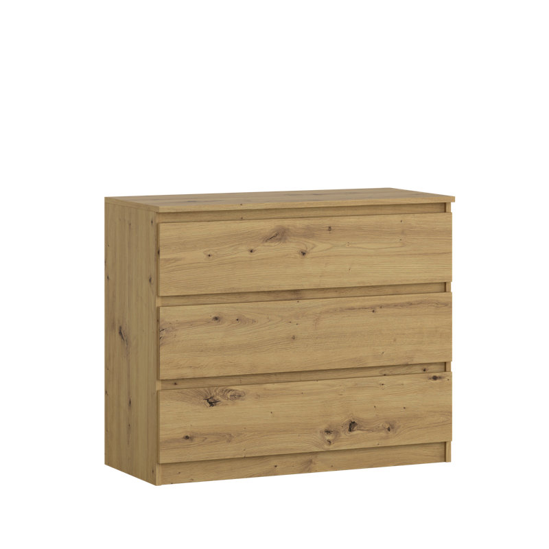 90cm W 3 - Drawer Chest of Drawers, Clear