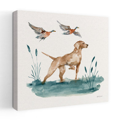 «Hunting Dogs III Contemporary Bird Dog Duck Animal», reproduction d'art murale