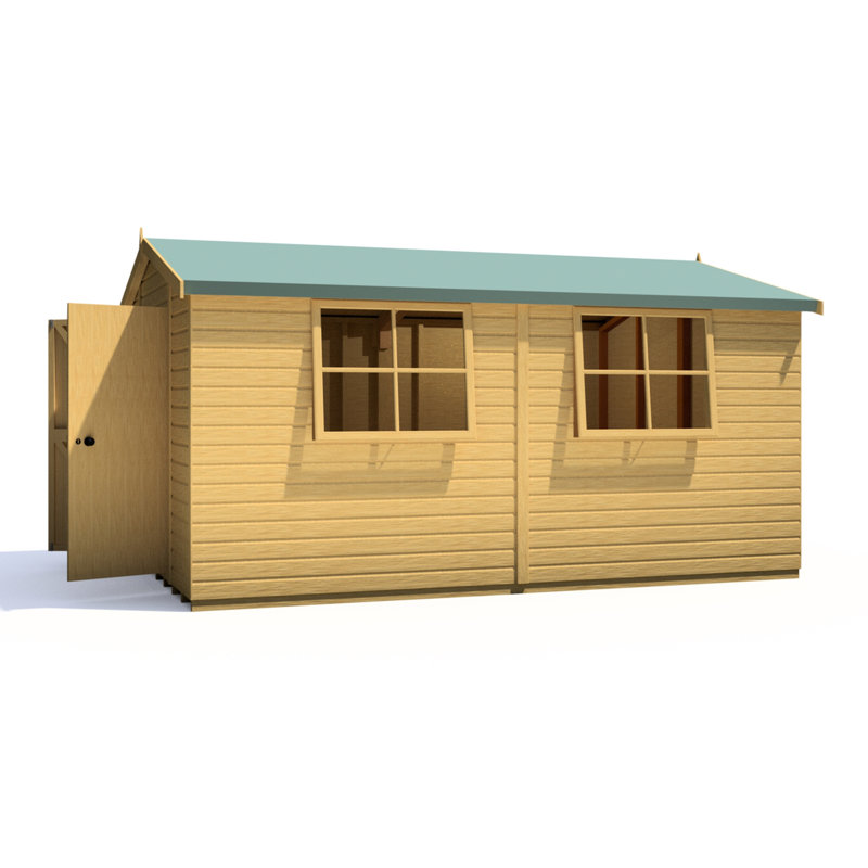 Tongue and Groove Apex Wooden Shed, No, 229cm H x 316cm W x 431cm L