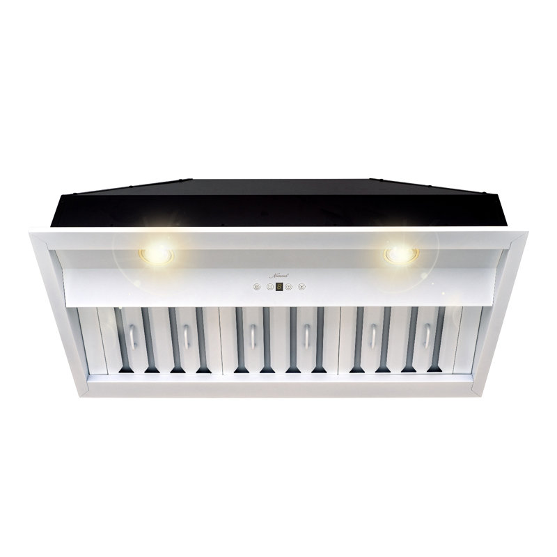 600 CFM 36 inch Range Hood Insert with Charcoal Filter and Light Included, Satin White