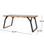 Table de salle à manger de style industriel moderne avec pieds évasés et lambris, l 72,32 po, l 28,92 po, assemblage requis