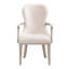 Ensemble de 2 fauteuils de salle à manger à oreilles Lofi, polyester feutre ivoire, bois gris