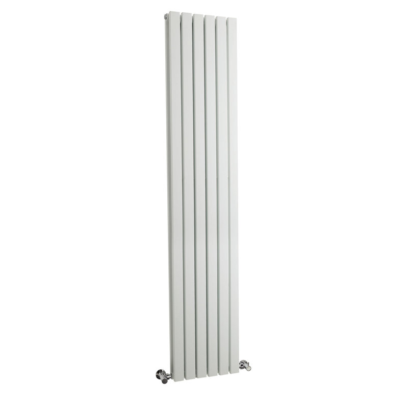 Sloane Vertical Designer Radiator, 180cm H x 35.4cm W x 7.2cm D, Satin White