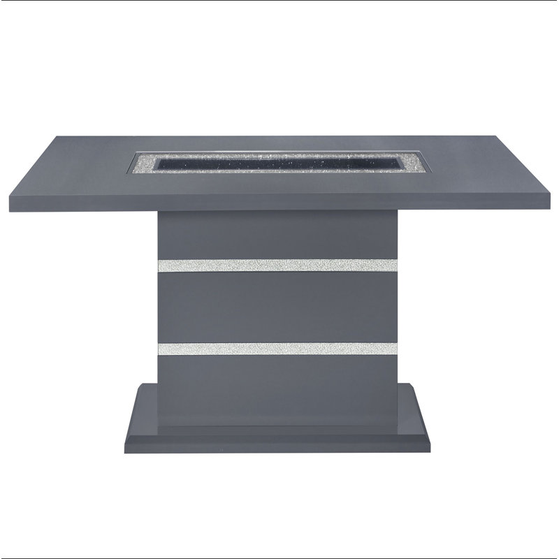 Table à manger ARIYA DARK GREY, H 31 po x L 79 po x l 39 po, Gris