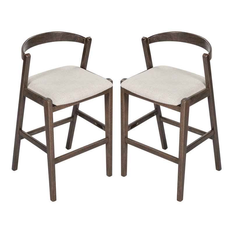 Chaises de salle à manger d'intérieur en bois d'hévéa, ensemble de 2, Noyer