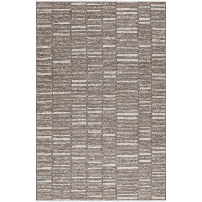Caniesha Flatweave Wool Striped Indoor Rug, Rectangle 9' x 12'
