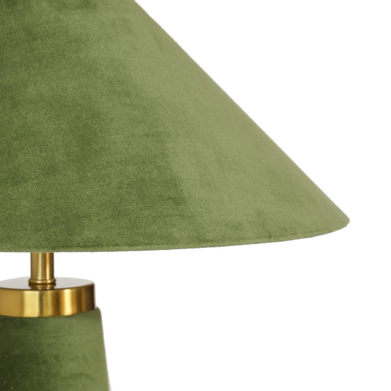 Lampe de table en velours terre cuite Graham, Vert mousse, Vert mousse