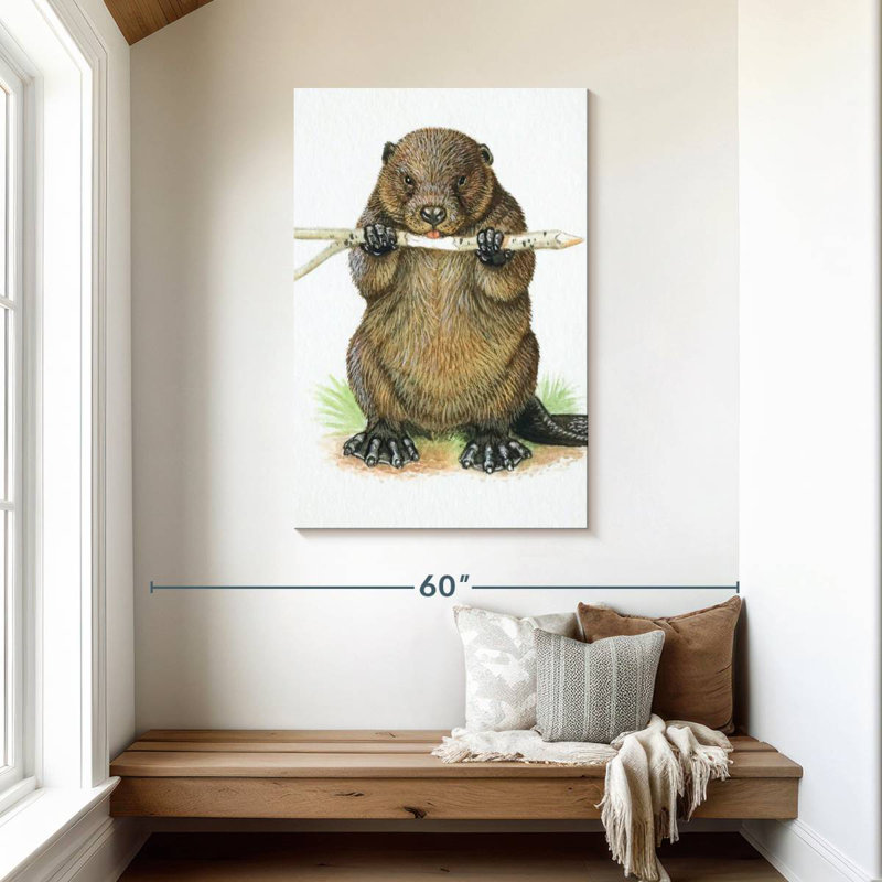 Brampt Branch-Eating Beaver, 45" H x 30" W