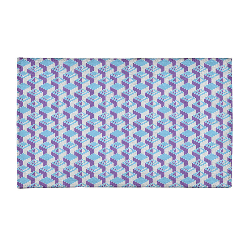 Tapis mauve/gris/bleu light skyscrapers, Rectangle 3 pi x 5 pi