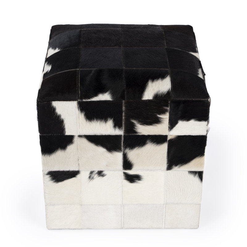 Victorian Hair on Hide Cube Ottoman