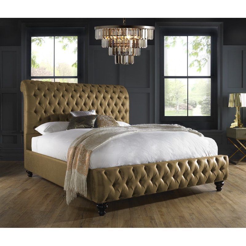 Landen Upholstered Bed, Beige, Single (3')