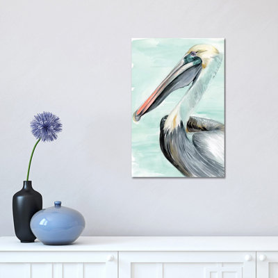 Turquoise Pelican II by Jennifer Paxton Parker - Wrapped Canvas Painting