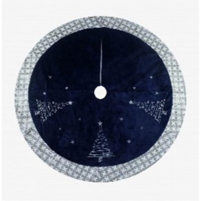 Season's Designs 54in Blue Tree Skirt with Tree Design