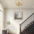 Satin Brass 2-Light Semi-Flush Mount with Seeded Glass Shade