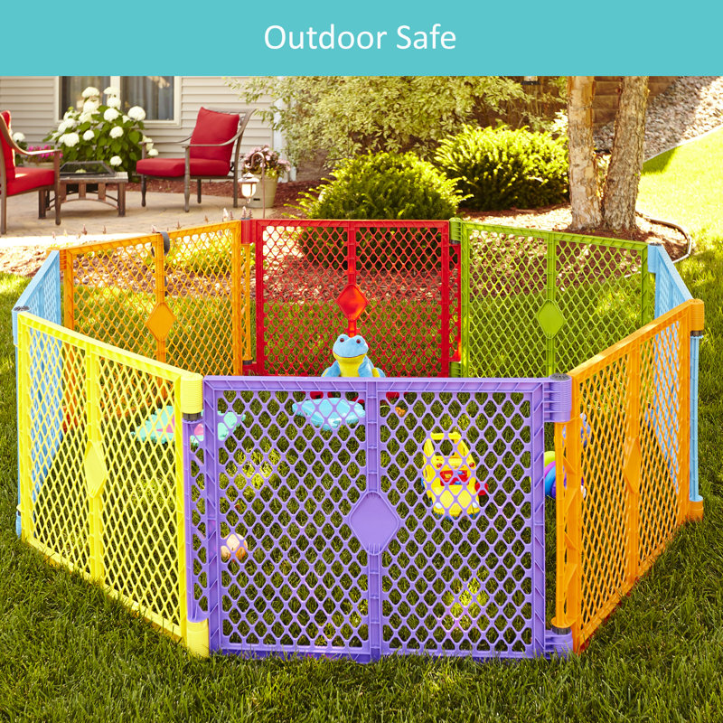Multicolor Portable 8-Panel Baby Playpen Gate