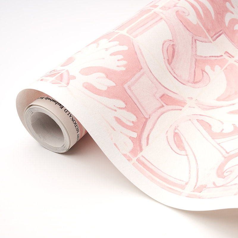 Papier peint Schumacher x Mary McDonald Azulejos, Rose