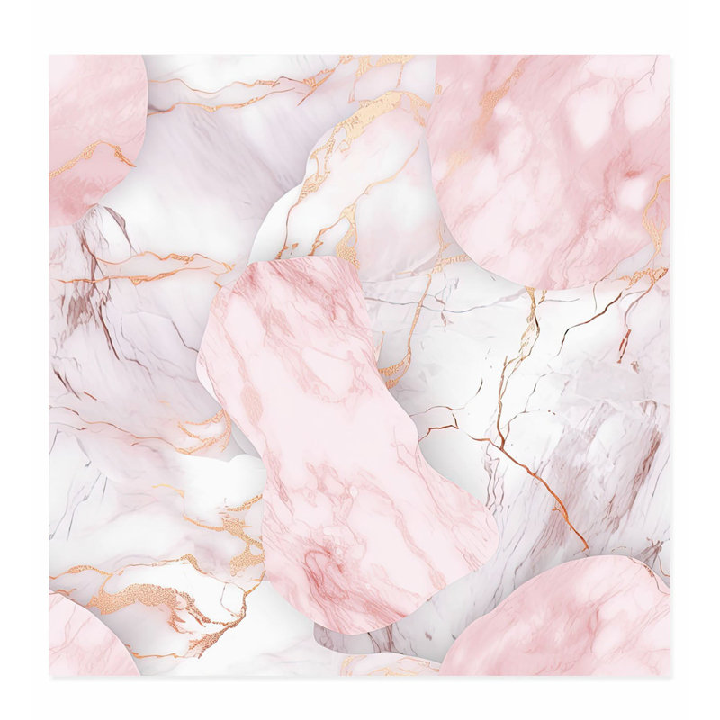 Abstrait, art abstrait en marbre rose géode moderne sans cadre, H 10 po x l 10 po