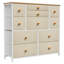 REAHOME 11 Drawer Steel Frame Bedroom Storage Organizer Chest Dresser, Taupe