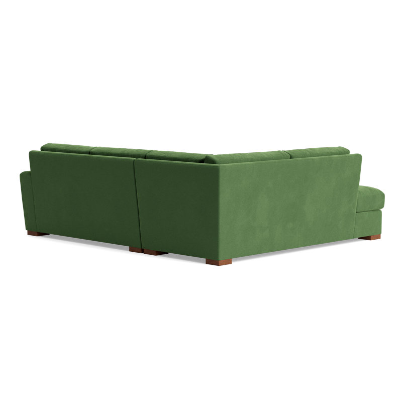 Couch Potato Sectional, Performance Velvet - Ivy, Left Hand Facing