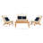 Eubank Eucalyptus 4 - Person Patio Conversation Set with Cushions-89098763