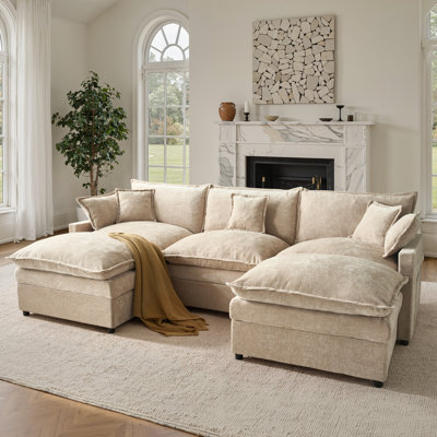 107'' Modular Sectional Sofa with Ottoman