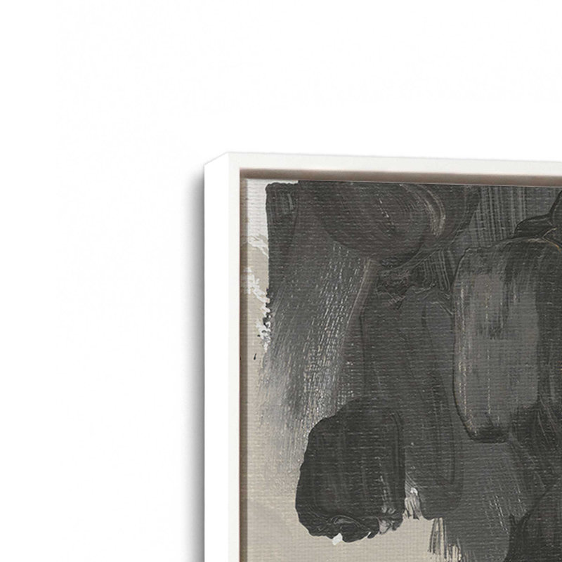" Monochrome Mosaic V1 ", Opaque White Framed, 32.75" H x 32.75" W x 1.75" D