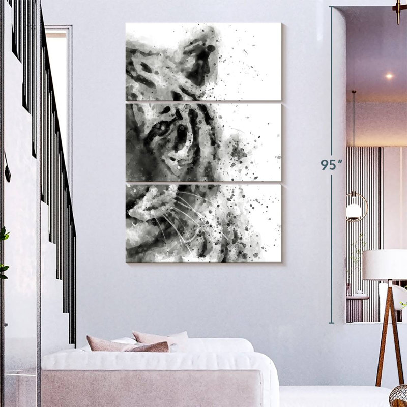 Brampt Tiger At Attention, 74" H x 48" W