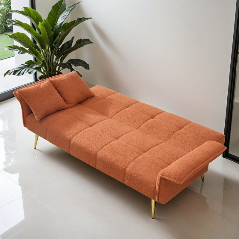 Canapé-lit inclinable convertible inclinable de 79,94 po de largeur, Orange