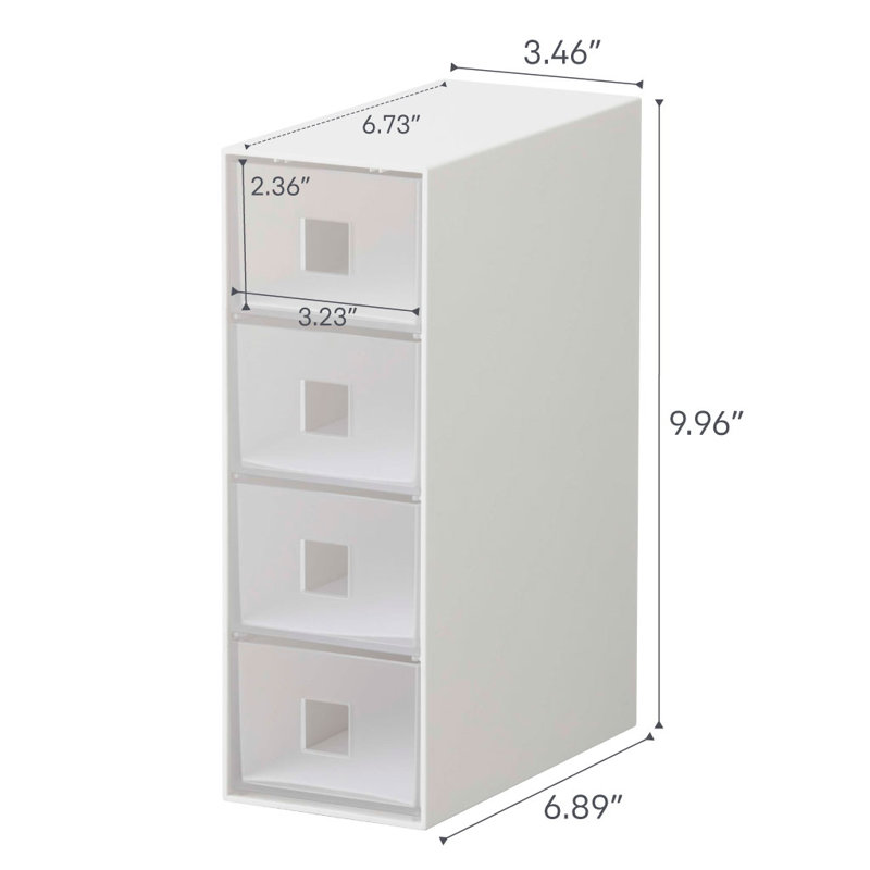 White 4-Tier Rectangular Plastic Jewelry Organizer