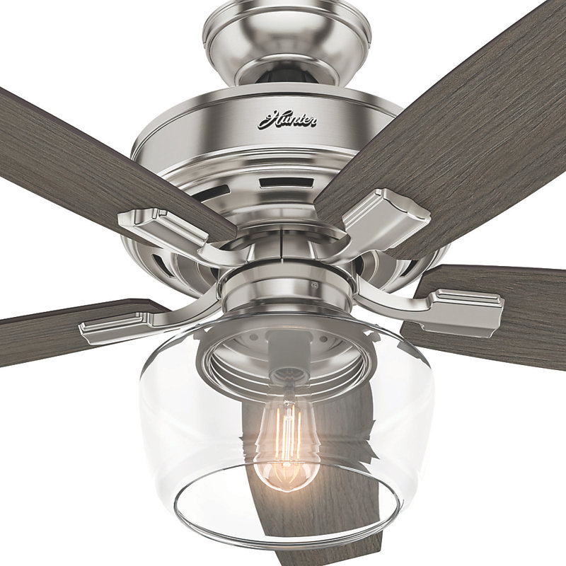 Bennett 52" Brushed Nickel Ceiling Fan with LED Light and Remote