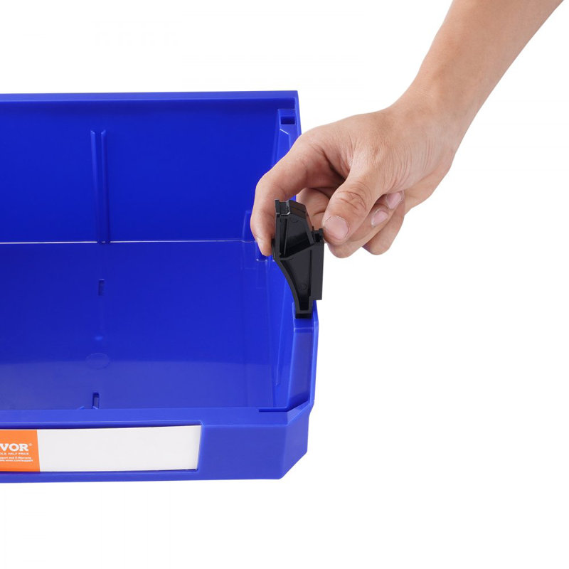 Bac de rangement en plastique (11 pouces x 11 pouces x 5 pouces), bac de rangement empilable et suspendu