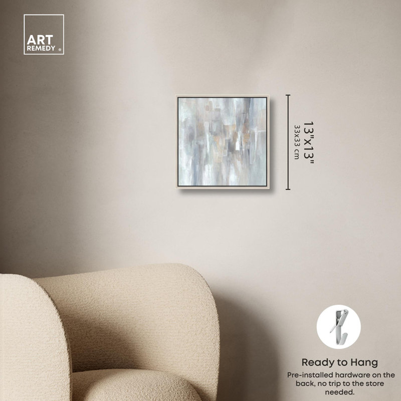 "Grey Shadows II", reproduction d'art sur toile par Art Remedy, H 13 po x l 13 po, Cadre argenté
