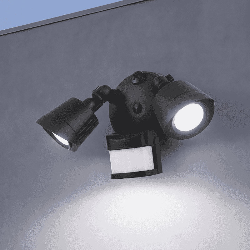 Projecteur extérieur de sécurité 120 fils à DEL 2 fils avec détecteur de mouvement, Noir