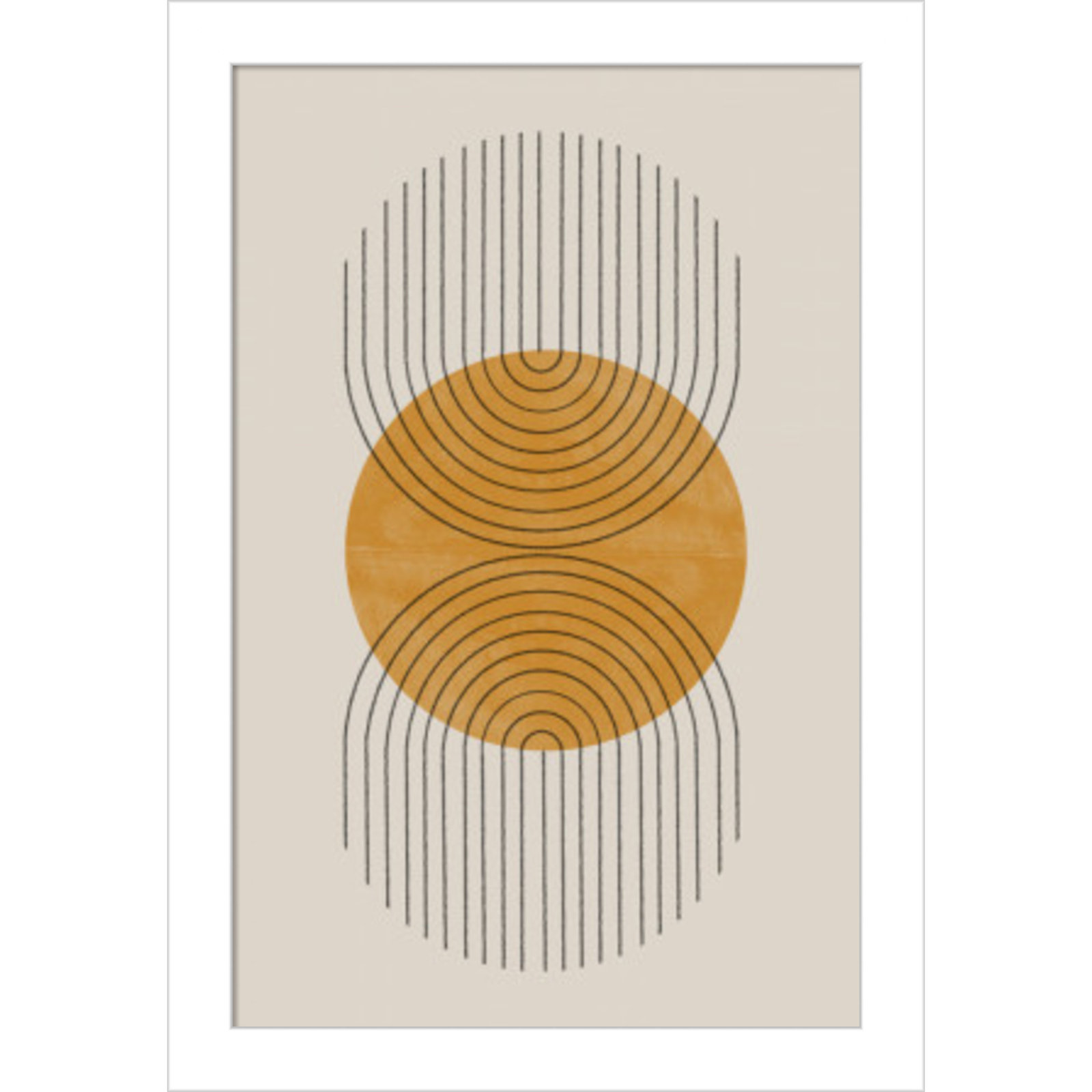Perfect Point Yellow by The MIUUS STUDIO, 13" H x 9" W x 1" D, White Framed