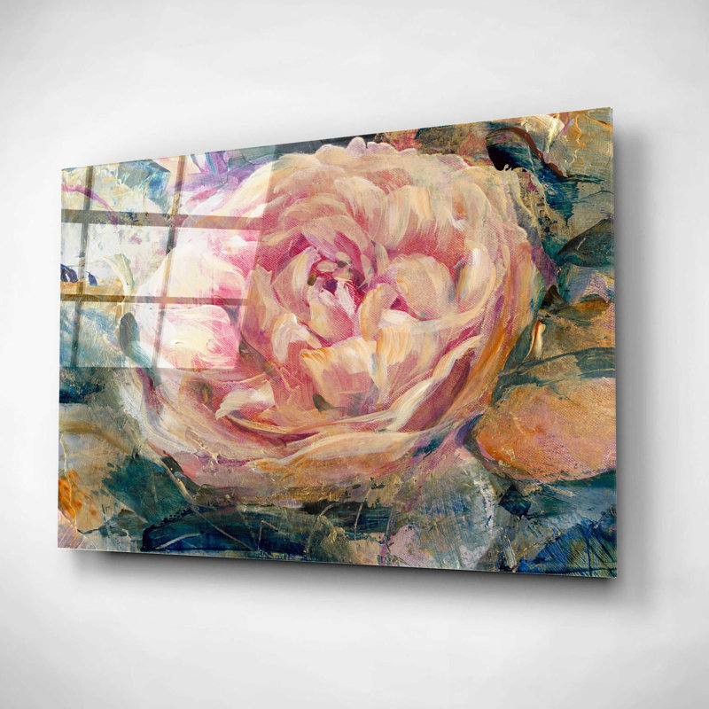 Art mural en verre rouge «Floral in Bloom IV» par Tim O'Toole, Red Barrel Studio®, H 12 po x l 16 po x P 0,13 po