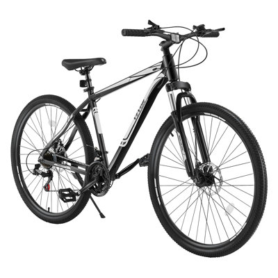 Mountain Bike, 29 inch MTB Bicycle with Front Suspension, 21 Speeds SHIMANO Twist Shifting, Comfort Saddle, Dual Disc Brakes, Aluminum Alloy Frame, Adult Sport Cycling Bicycle for Men Women Trail Snow