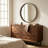 Round Wood Frame Wall Mirror – 2.5-inch Thick Frame-495606371-489116688