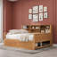 Lit de jour en bois avec 2 tiroirs, tablettes de rangement et station de recharge-1690109163-1690109164