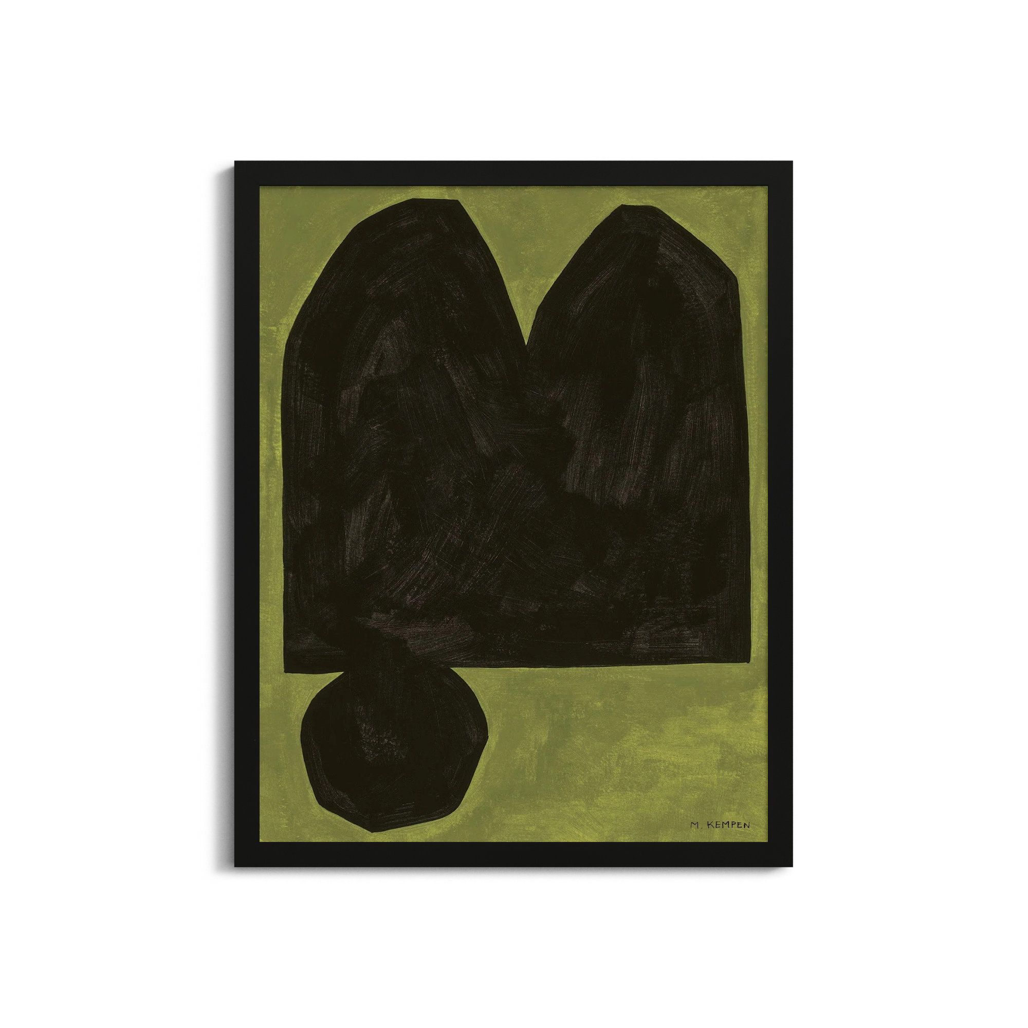 Lyndsey Module On Green 3 By Michael Kempen - Framed Wall Art, Black, 38" H x 30" W x 1.25" D